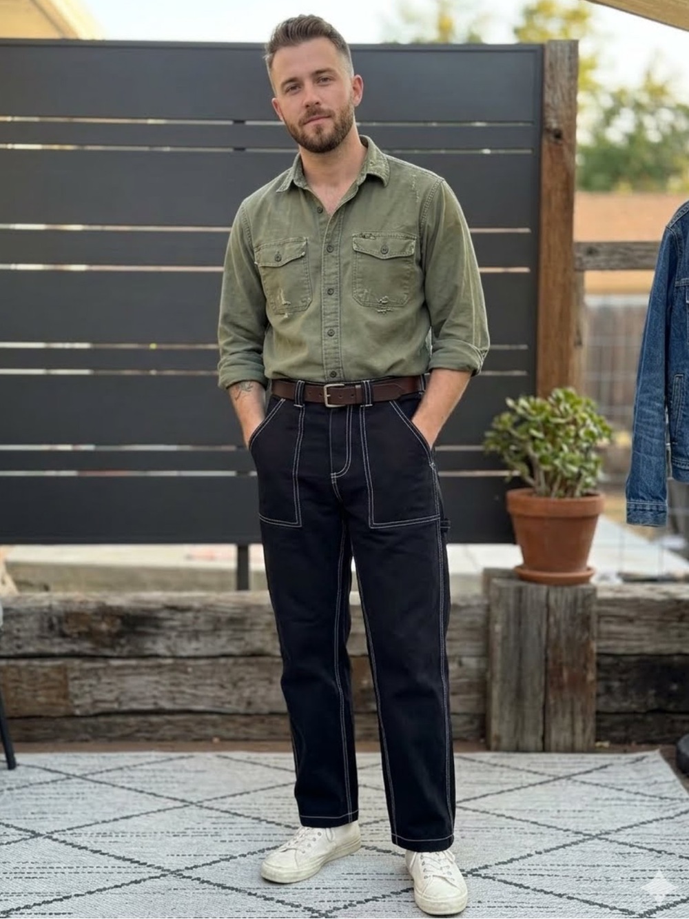 Retrod XS Men's Black Contrast-Stitch Workwear Jeans (27-28 waist) like new - Picture 12 of 13